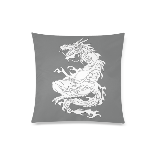 Color Me Chinese Dragon Grey Custom Zippered Pillow Case 20"x20"(Twin Sides)