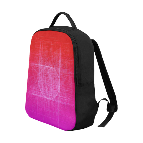 Hot Mess, Red, Pink and Purple Retro Glitch Popular Fabric Backpack (Model 1683)