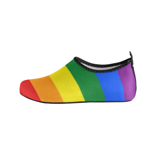 Gay Pride Rainbow Flag Stripes Women's Slip-On Water Shoes (Model 056)