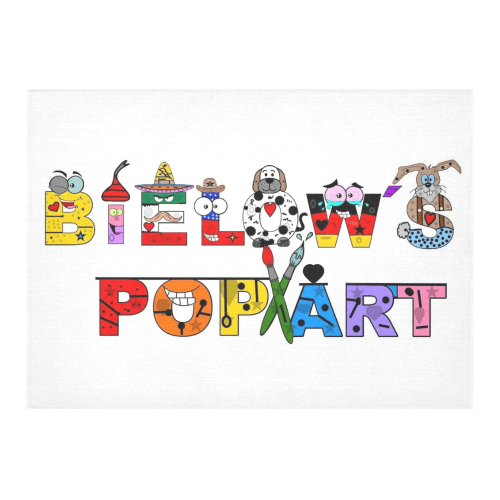 Pop Art by Nico Bielow Cotton Linen Tablecloth 60"x 84"