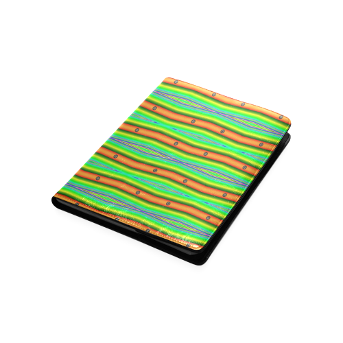 Bright Green Orange Stripes Pattern Abstract Custom NoteBook B5