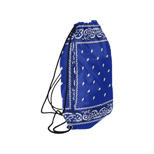 KERCHIEF PATTERN BLUE Small Drawstring Bag Model 1604 (Twin Sides) 11"(W) * 17.7"(H)