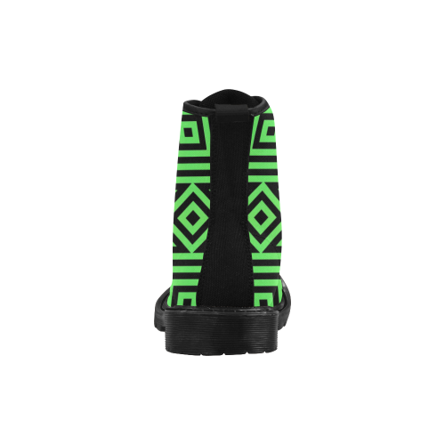 Green/Black Tribal Pattern Martin Boots for Women (Black) (Model 1203H)