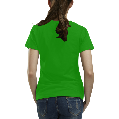 T-Shirt for Women(Green and Black) All Over Print T-Shirt for Women (USA Size) (Model T40)