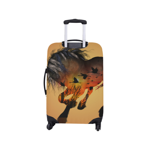 Awesome horse with birds Luggage Cover/Small 18"-21"
