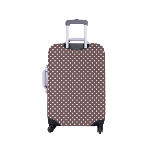 Chocolate brown polka dots Luggage Cover/Small 18"-21"