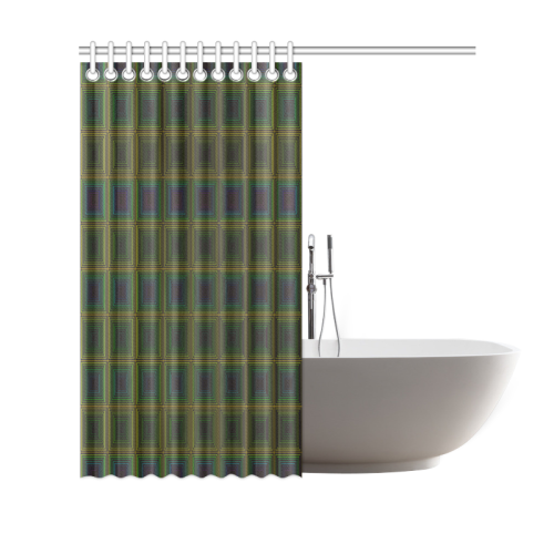 Violet green multicolored multiple squares Shower Curtain 69"x70"