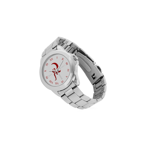 Red Queen Logo Silver Red & White Numbers Unisex Stainless Steel Watch(Model 103)