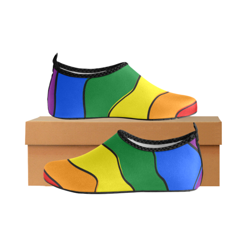 Gay Pride - Rainbow Flag Waves Stripes 1 Women's Slip-On Water Shoes (Model 056)