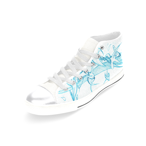 LIGHTMOON WHITE Women's Classic High Top Canvas Shoes (Model 017)
