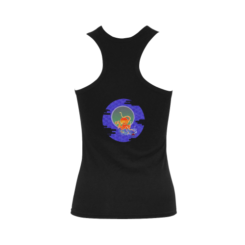 The Lowest of Low Japanese Octopus Triangle Skull Logo Women's Shoulder-Free Tank Top (Model T35)