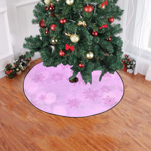 Winter bokeh, pink Christmas Tree Skirt 47" x 47"