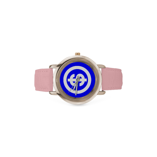 DOLLAR SIGNS 2 Women's Rose Gold Leather Strap Watch(Model 201)