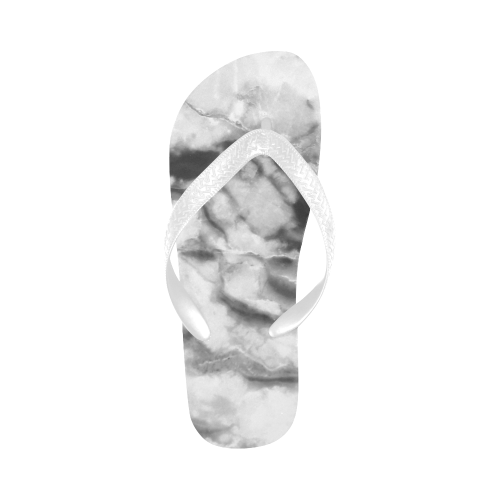 Marble Black and White Pattern Flip Flops for Men/Women (Model 040)
