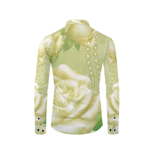Beautiful soft green roses Men's All Over Print Casual Dress Shirt (Model T61)