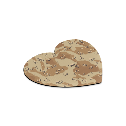 Vintage Desert Brown Camouflage Heart-shaped Mousepad