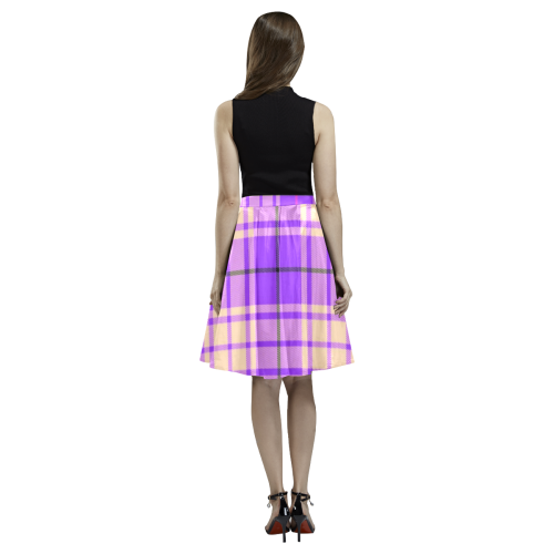 PINK TARTAN 6 Melete Pleated Midi Skirt (Model D15)