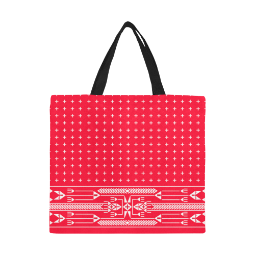 The Path Red All Over Print Canvas Tote Bag/Large (Model 1699)