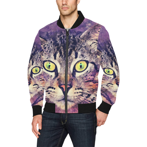 cat All Over Print Bomber Jacket for Men (Model H31)