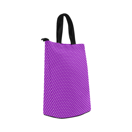 Lavander polka dots Nylon Lunch Tote Bag (Model 1670)