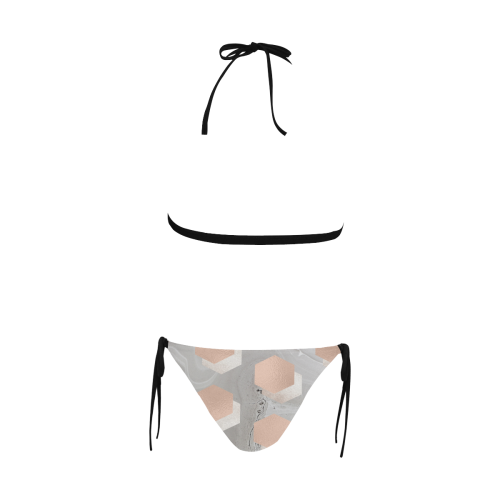 Bikini with design blocks exotico Buckle Front Halter Bikini Swimsuit (Model S08)