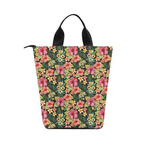 Tropical Flowers Nylon Lunch Tote Bag (Model 1670)