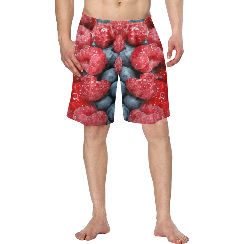Red Berry Mix Men's Swim Trunk/Large Size (Model L21)
