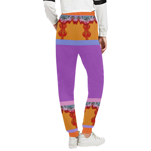 Annabellerockz-stripes-sweatpants-purple Unisex All Over Print Sweatpants (Model L11)