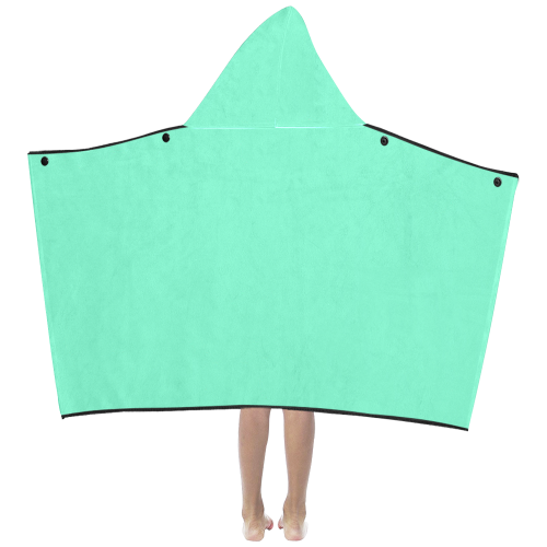 color aquamarine Kids' Hooded Bath Towels