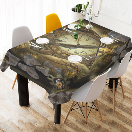 Awesome steampunk heart Cotton Linen Tablecloth 60"x 84"