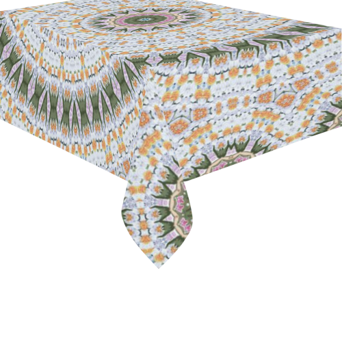 Peace Mandala Cotton Linen Tablecloth 60" x 90"