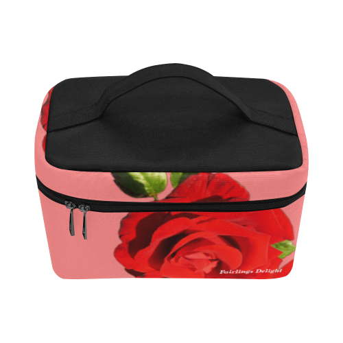 Fairlings Delight's Floral Luxury Collection- Red Rose Cosmetic Bag/Large 53086a9 Cosmetic Bag/Large (Model 1658)
