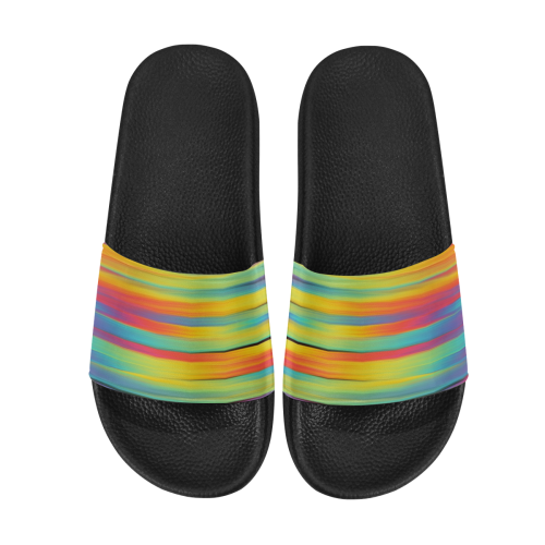 Rainbow Swirl Men's Slide Sandals (Model 057)