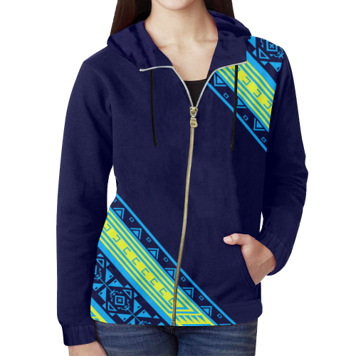 Little Wound All Over Print Full Zip Hoodie for Women (Model H14)