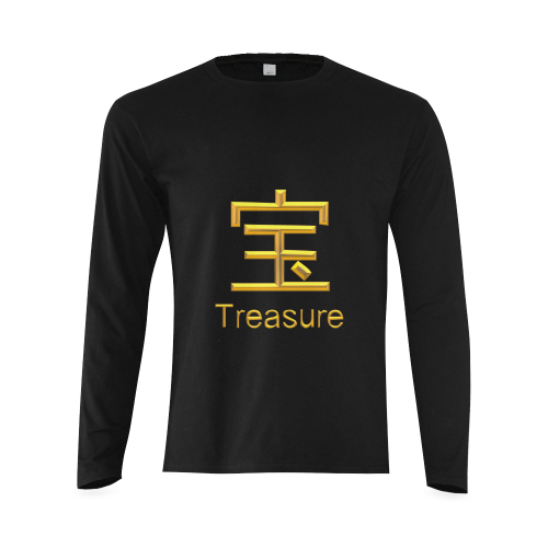 j-Golden Asian Symbol for Treasure Sunny Men's T-shirt (long-sleeve) (Model T08)