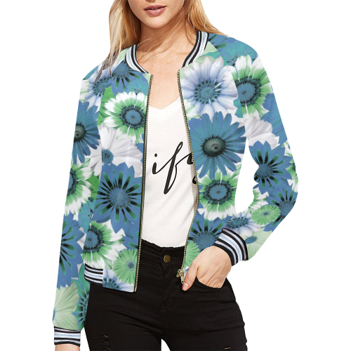 Spring Time Flowers 3 All Over Print Bomber Jacket for Women (Model H21)