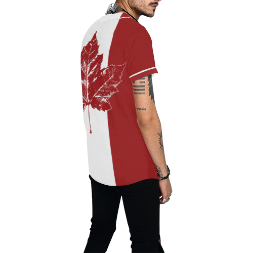 Cool Canada Flag Baseball Shirts All Over Print Baseball Jersey for Men (Model T50)