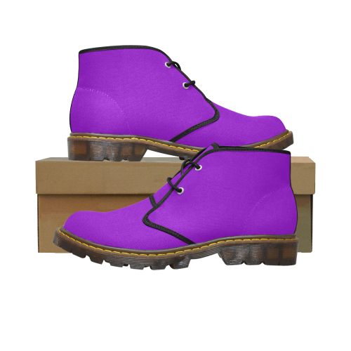 color dark violet Men's Canvas Chukka Boots (Model 2402-1)