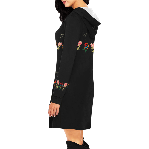 Armenian Flower All Over Print Hoodie Mini Dress (Model H27)