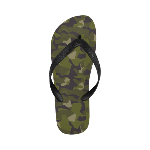 Swedish M90 woodland camouflage Flip Flops for Men/Women (Model 040)