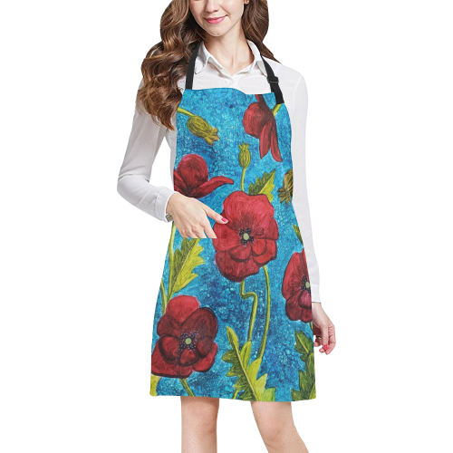 Poppies All Over Print Apron