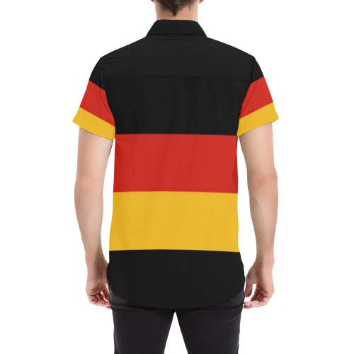 German Flag Colored Stripes Men's All Over Print Short Sleeve Shirt (Model T53)