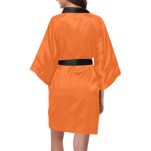 bright orange with black belt Kimono Robe