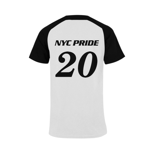 NYC Pride 20 White/Black Big Men's Raglan T-shirt Big Size (USA Size) (Model T11)