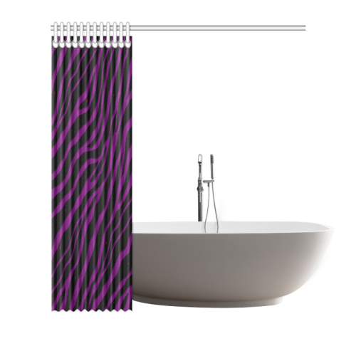 Ripped SpaceTime Stripes - Purple Shower Curtain 72"x72"