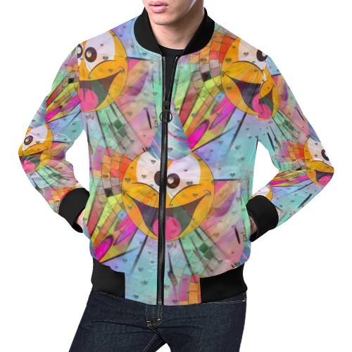 Let life surprise you by Nico Bielow All Over Print Bomber Jacket for Men/Large Size (Model H19)