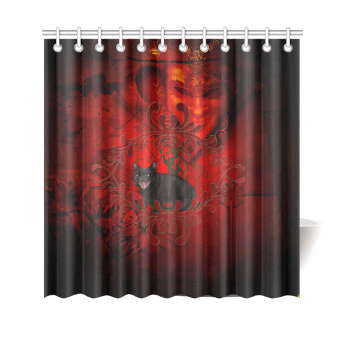 Funny angry cat Shower Curtain 69"x70"