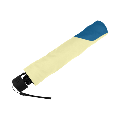 Classic Blue Angle Curl on Yellow Anti-UV Foldable Umbrella (U08)