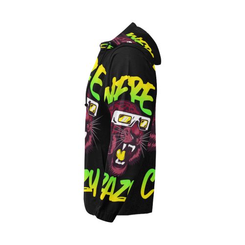 sudadera con capucha crazy All Over Print Full Zip Hoodie for Men (Model H14)