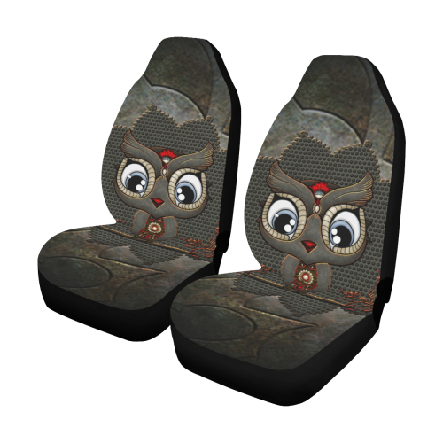 Funny steampunk owl Car Seat Covers (Set of 2)